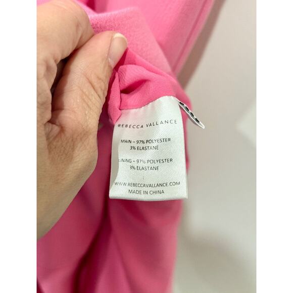 NWT Rebecca Valance Love Bow Sleeveles V-Neck Midi Sheath Dress Pink Women's 6 - Picture 10 of 10